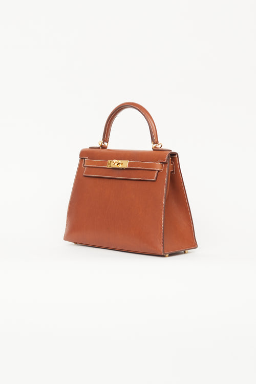 Hermès 2018 Gold Barenia Two-Way Kelly 28 Bag