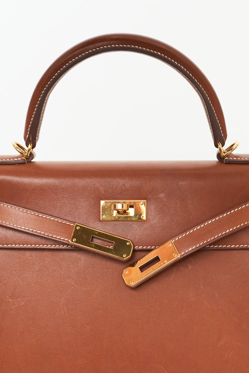 Hermès 2018 Gold Barenia Two-Way Kelly 28 Bag