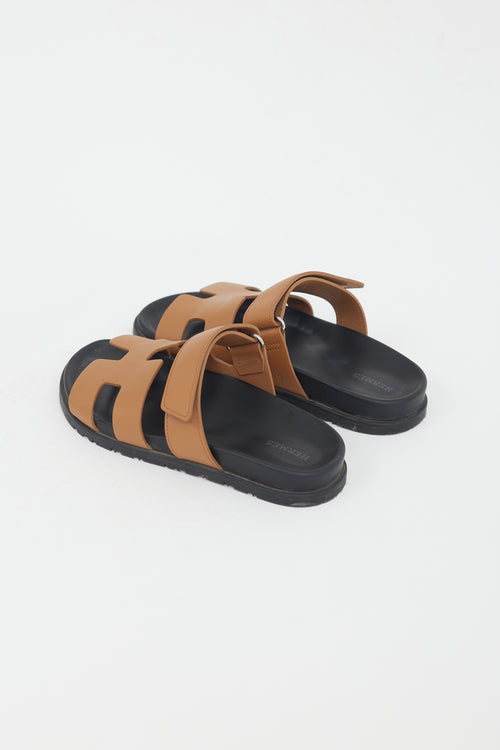 Hermès Brown Leather Chypre Sandal