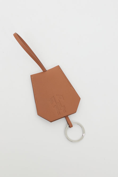 Hermès Brown Swift Leather Clochette Cles Keychain