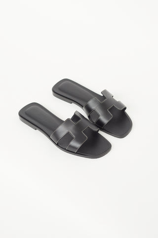 Noir Leather Oran Sandal