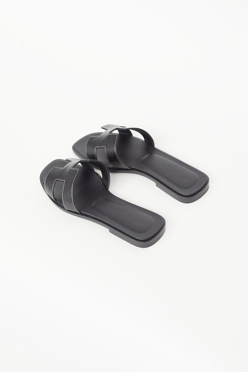 Noir Leather Oran Sandal