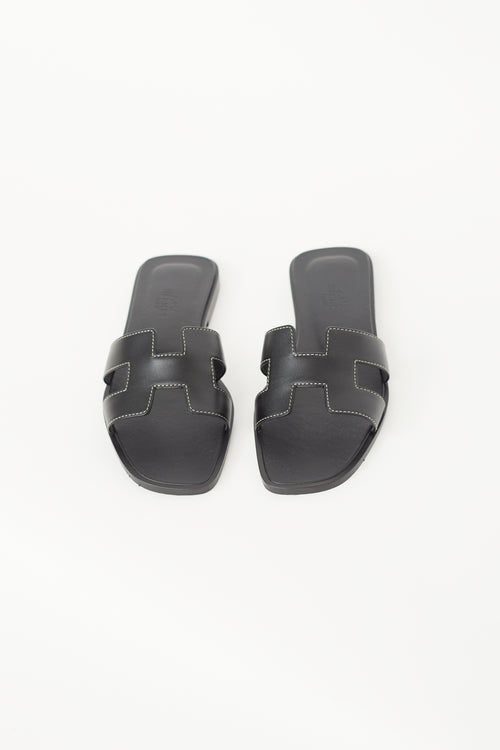 Noir Leather Oran Sandal