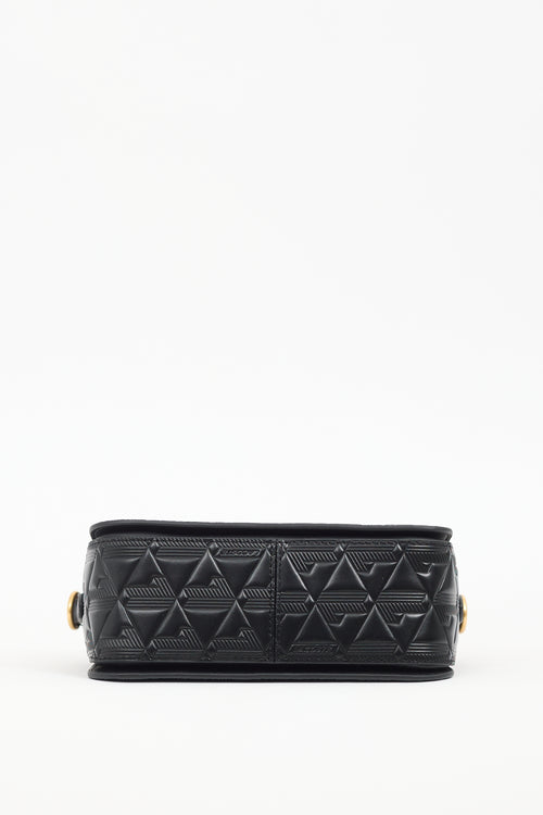 Lacoste Black Embossed Leather Maheki Bag