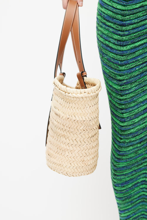 Loewe Brown Basket Woven Tote Bag