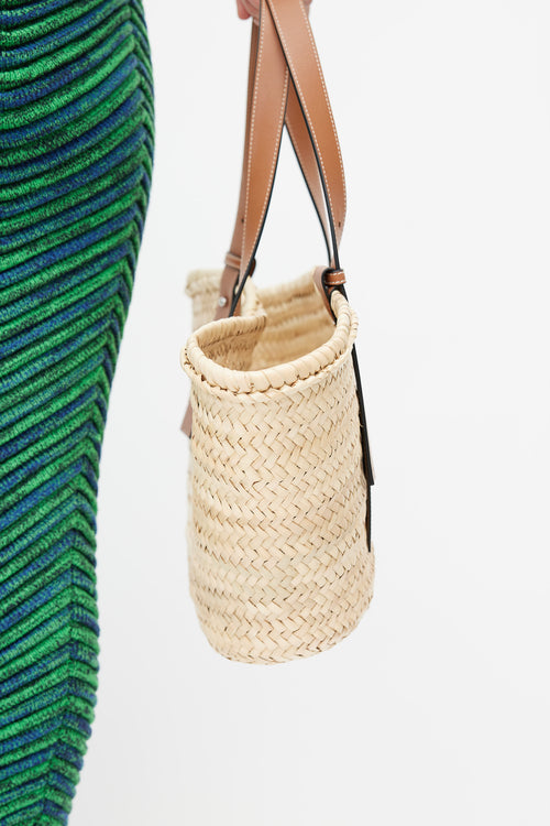 Loewe Brown Basket Woven Tote Bag