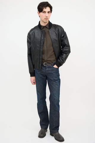 m0852 Leather Bomber Jacket