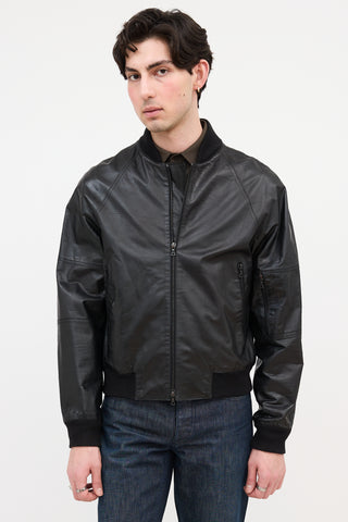 m0851 Leather Bomber Jacket