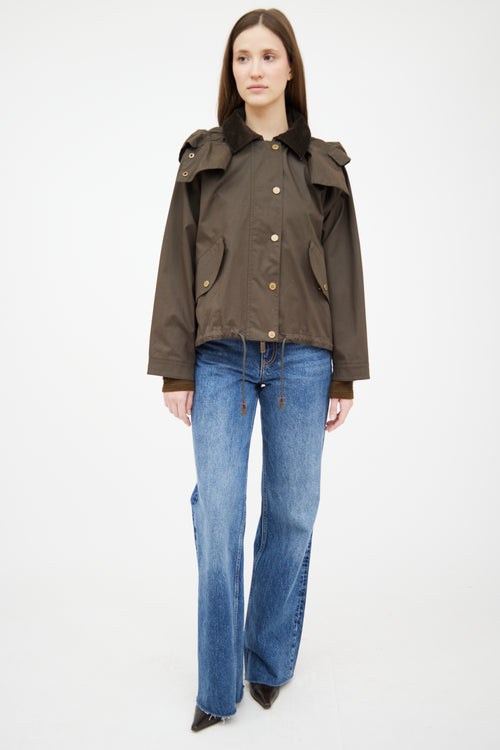 Max Mara Green Hooded Jacket