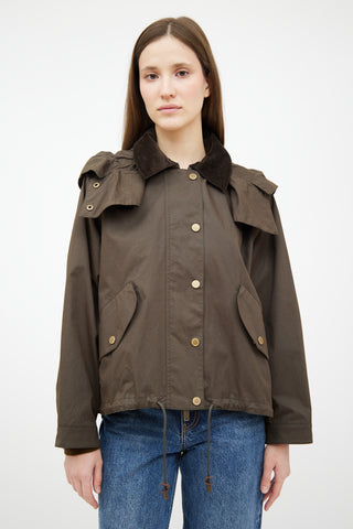 Max Mara Green Hooded Jacket