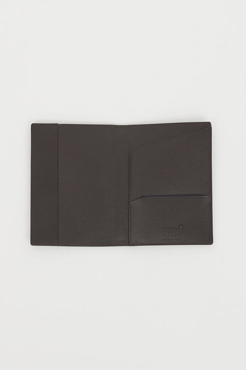 Mont Blanc Brown Leather Logo Meisterstück Passport Holder