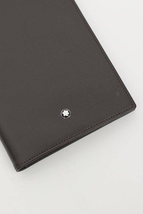 Mont Blanc Brown Leather Logo Meisterstück Passport Holder