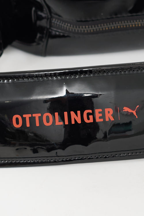 Ottolinger X Puma Black Patent Mini Racer Bag