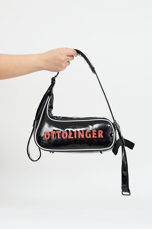 Ottolinger X Puma Black Patent Mini Racer Bag