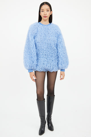 Selezza Blue Tulle Long Sleeve Bodysuit