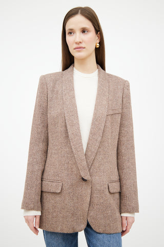 Smythe Beige Wool Tweed Blazer