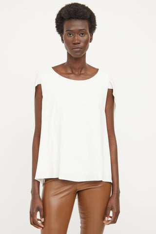 The Row Cream Layered Short Sleeve Top