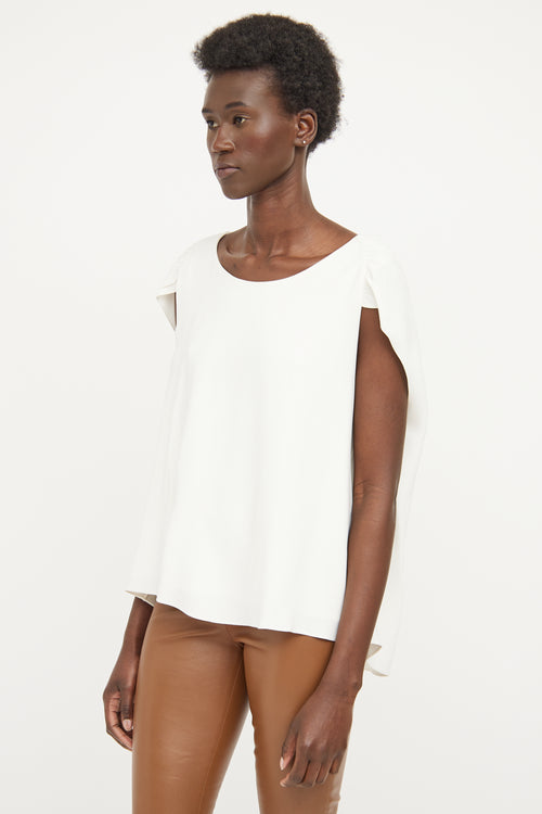 The Row Cream Layered Short Sleeve Top