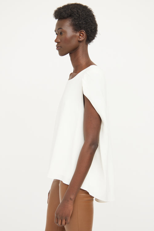 The Row Cream Layered Short Sleeve Top