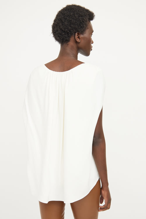 The Row Cream Layered Short Sleeve Top