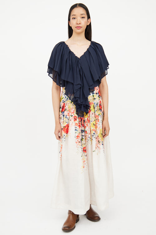 Zimmermann Red 
Yellow 
White Floral Skirt