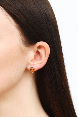 Fine Jewelry 14K Gold Citrine 
Diamond Earrings