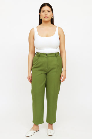 Acne Studios Green Pleated Trousers