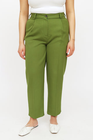 Acne Studios Green Pleated Trousers