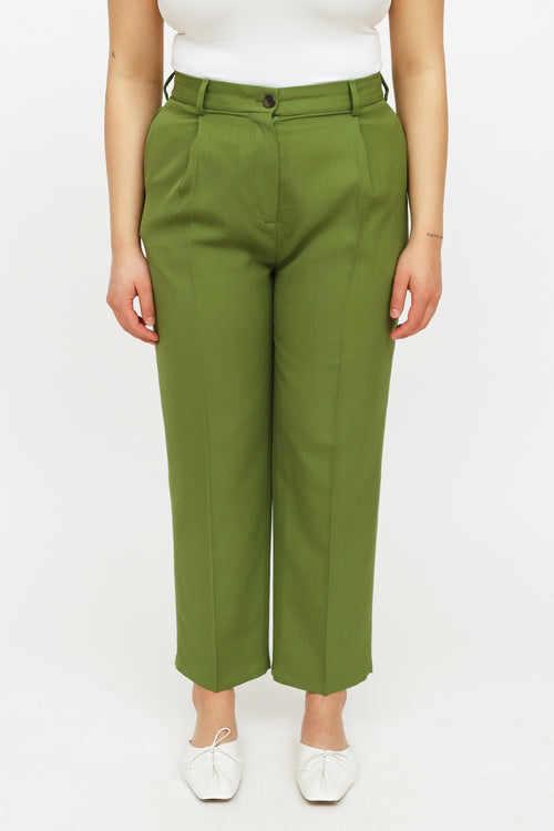 Acne Studios Green Pleated Trousers