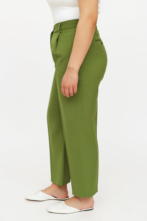 Acne Studios Green Pleated Trousers