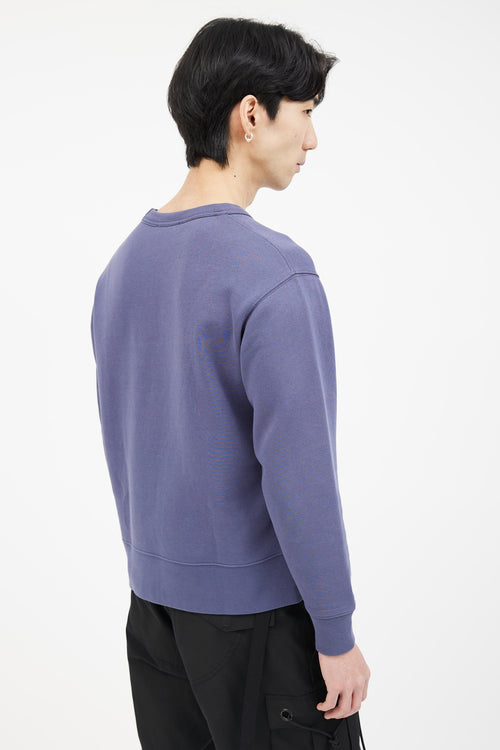 Acne Studios Blue Cotton Fairview Face Logo Sweater