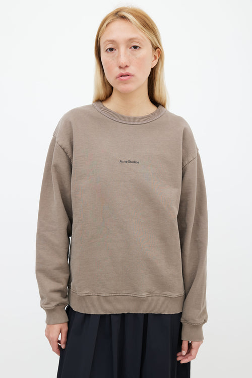 Acne Studios Brown Cotton Logo Sweater