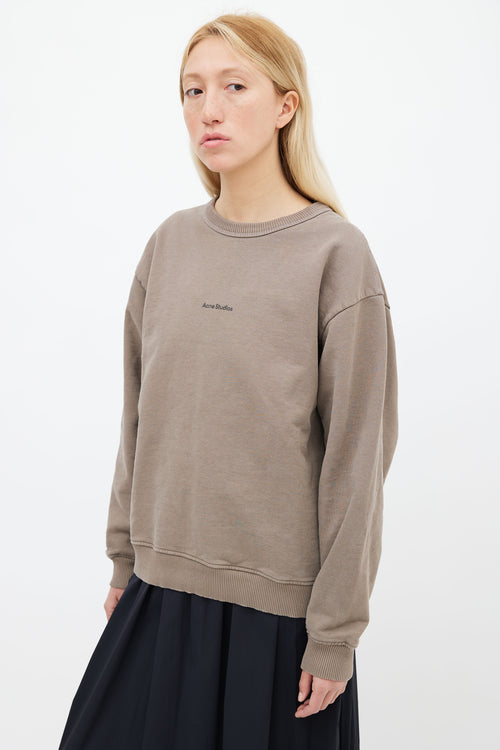 Acne Studios Brown Cotton Logo Sweater