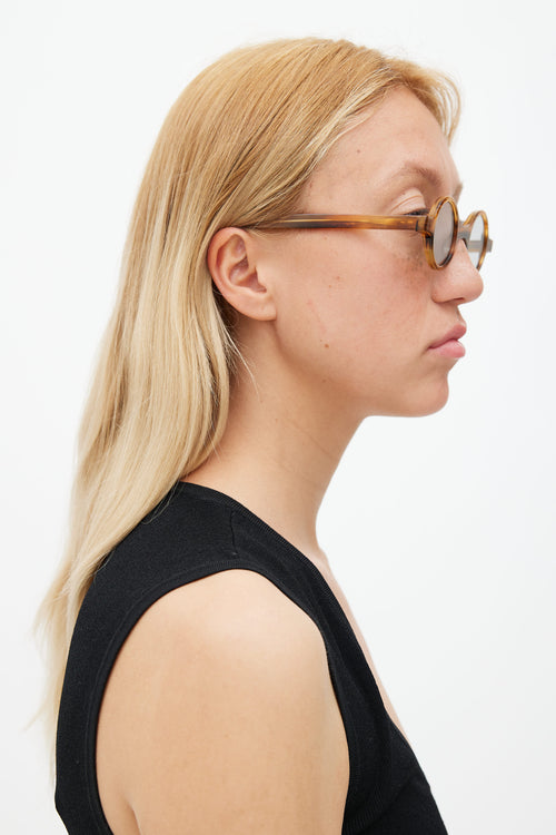 Acne Studios Brown Marble Valeska Round Sunglasses