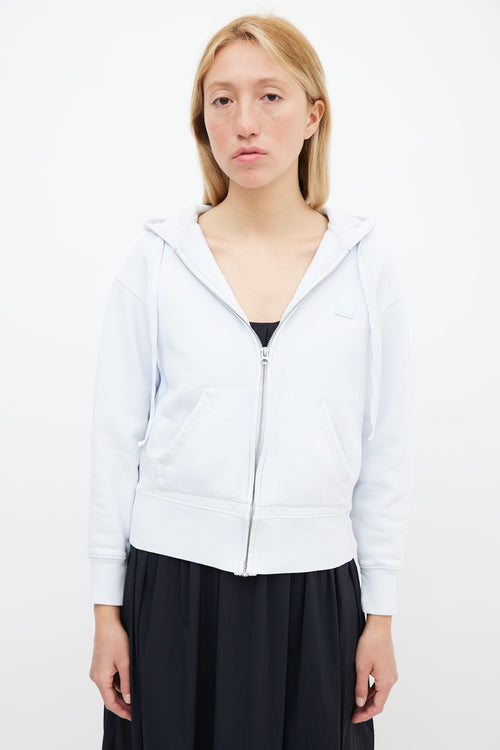 Acne Studios Light Blue Ferris Zip Face Cotton Hoodie