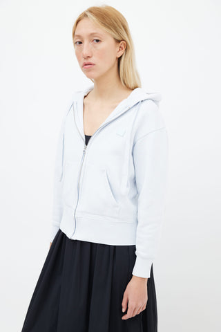 Acne Studios Light Blue Ferris Zip Face Cotton Hoodie