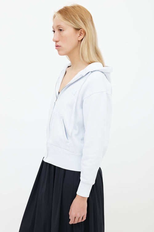 Acne Studios Light Blue Ferris Zip Face Cotton Hoodie