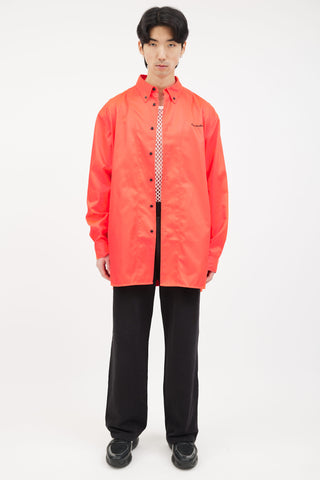 Acne Studios Neon Red Embroidered Logo Jacket