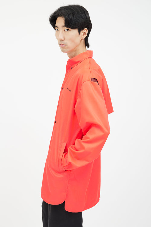 Acne Studios Neon Red Embroidered Logo Jacket