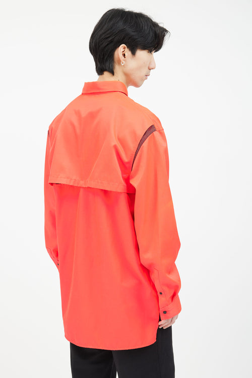 Acne Studios Neon Red Embroidered Logo Jacket