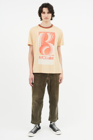 Acne Studios Beige Graphic Print T-Shirt