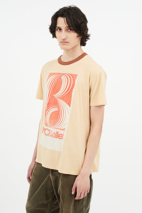 Acne Studios Beige Graphic Print T-Shirt