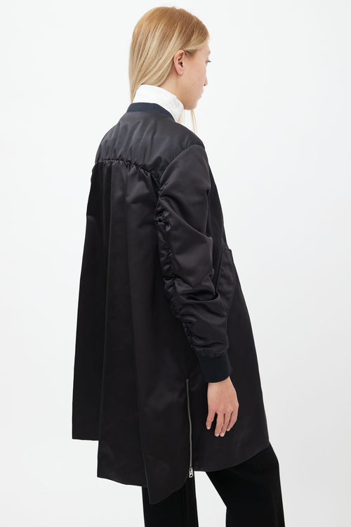 Acne Studios Black Nylon Eclipse Shine Long Bomber Jacket