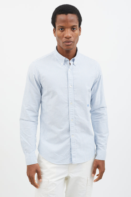 Acne Studios Blue 
White Stripe Ohio Face Shirt