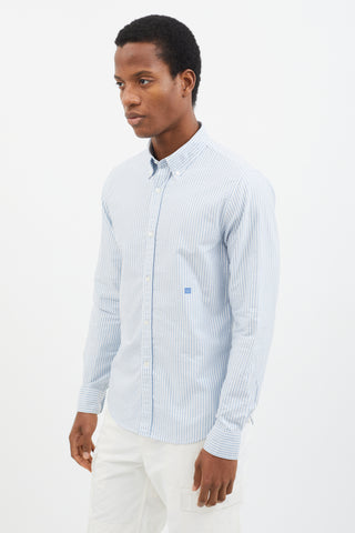 Acne Studios Blue 
White Stripe Ohio Face Shirt