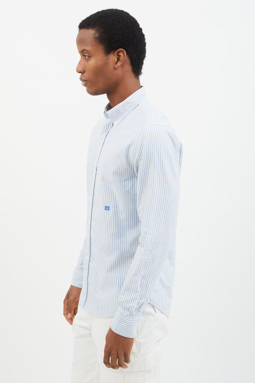 Acne Studios Blue 
White Stripe Ohio Face Shirt