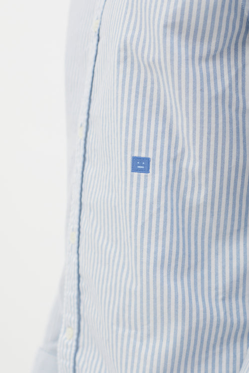 Acne Studios Blue 
White Stripe Ohio Face Shirt