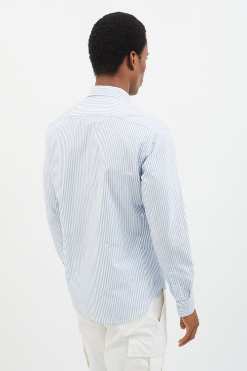 Acne Studios Blue 
White Stripe Ohio Face Shirt