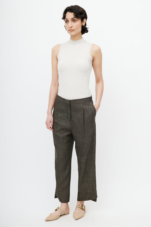 Acne Studios Brown Pleated Wide Leg Trouser