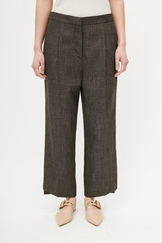 Acne Studios Brown Pleated Wide Leg Trouser